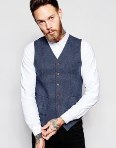 Синий жилет слим ASOS - Синий