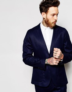 Темно-синий пиджак зауженного кроя ASOS - Темно-синий