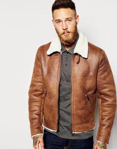 Коричневая куртка Харрингтон из искусственной замши ASOS - Рыжий