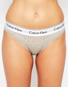 Хлопковые плавки-бикини Calvin Klein - Серый вереск