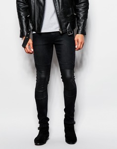 Супероблегающие байкерские джинсы ASOS - Черный
