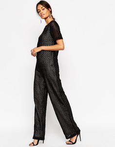 Кружевной комбинезон ASOS - Черный