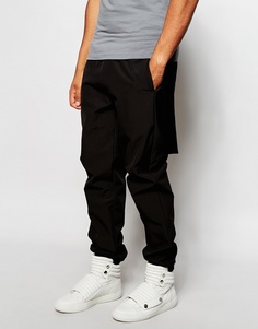 Узкие спортивные штаны со вставками из твида «Harris» ASOS - Черный