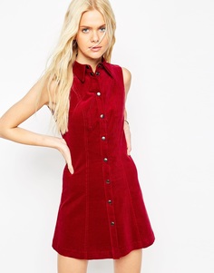 Вельветовое платье‑рубашка ASOS - Красный