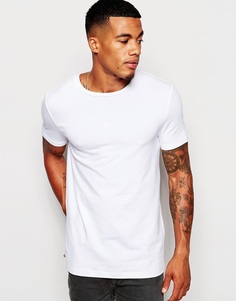 Эластичная облегающая футболка с круглым вырезом ASOS - Белый