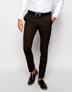 Зауженные брюки в клетку Selected Homme Luxe - Темно-коричневый