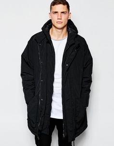 Свободная черная парка ASOS - Черный