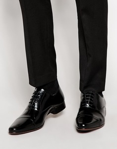 Кожаные черные оксфордские туфли со вставкой на носке ASOS - Черный