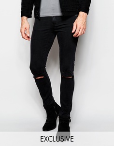 Черные джинсы скинни с прорехами на коленях эксклюзивно для Cheap Monday - Very black