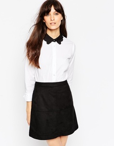 Рубашка с контрастным воротником ASOS Scallop - Белый