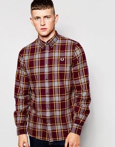 Рубашка слим в клетку Fred Perry - Mahogany