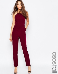 Комбинезон-халтер ASOS TALL Premium - Темно-бордовый