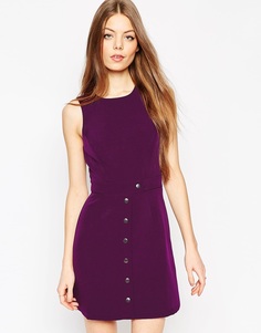 Трапециевидное платье на кнопках ASOS - Фиолетовый