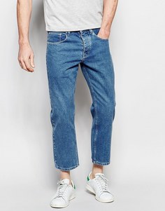 Прямые укороченные джинсы ASOS - Светло-голубой