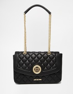 Черная стеганая сумка на плечо Love Moschino - 000 черный