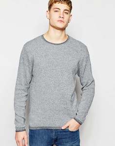 Вязаный джемпер из смешанной пряжи Jack &amp; Jones - Темно-синий