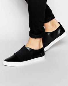Черные кеды с эластичной вставкой ASOS - Черный