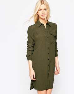 Платье-рубашка с карманами ASOS - Хаки