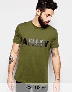 Футболка в стиле милитари Reclaimed Vintage Army - Зеленый