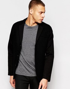 Черный твидовый блейзер слим ASOS - Черный