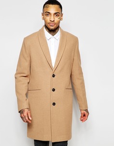 Светло-коричневое пальто с шалевым воротником ASOS - Кэмел