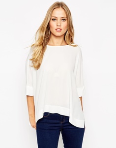 Oversize-футболка кимоно с V-образным вырезом сзади ASOS - Белый