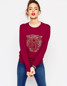 Свитшот с вышитым тигром ASOS - Burgundy