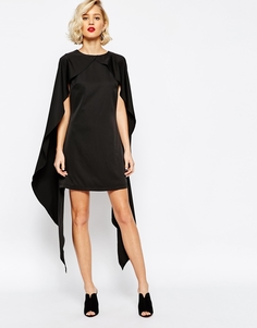 Цельнокройное платье с кейпом Lavish Alice - Черный