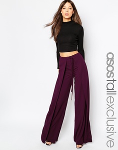 Широкие брюки с запахом ASOS TALL - Wine