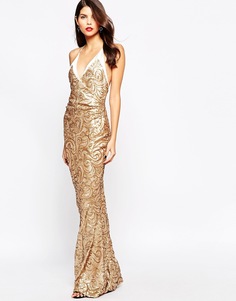 Платье макси с пайетками The Crystal Collection by Vesper Odessy - Золотой