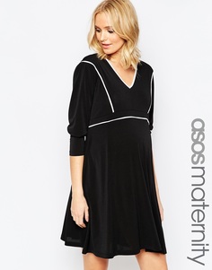 Короткое приталенное платье для беременных с кантом ASOS Maternity
