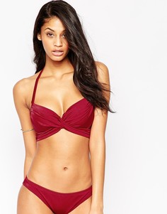 Бикини-топ с запахом крест-накрест DD-G ASOS FULLER BUST - Cranberry red