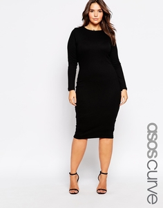Облегающее платье миди ASOS CURVE - Черный