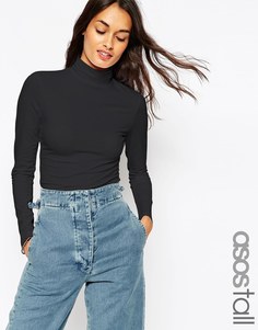 Лонгслив с высоким воротом ASOS TALL - Черный