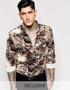 Велюровая рубашка с леопардовым принтом Reclaimed Vintage - Leopard