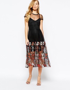 Черное платье с вышивкой Body Frock Delilah - Jet
