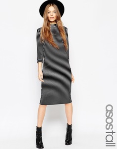 Платье миди прямого кроя в полоску ASOS TALL - Полоски