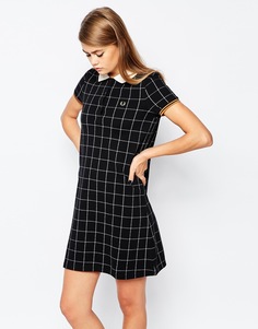 Платье из ткани пике с принтом Fred Perry - Черный