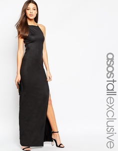 Платье макси в стиле 90-х с халтером ASOS TALL - Черный