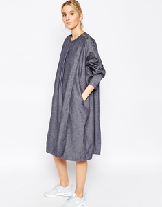 Джинсовое платье шамбре с запахом ASOS WHITE Ovoid - Синий