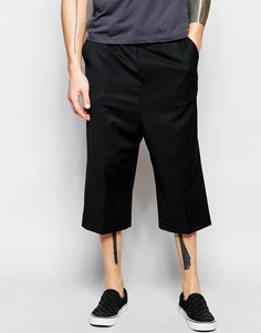 Укороченные строгие брюки с широкими штанинами ASOS - Черный