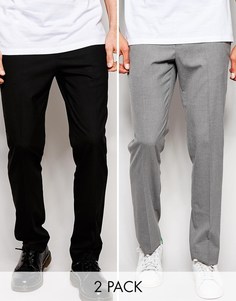 Комплект из 2 брюк черного и серого цвета ASOS -