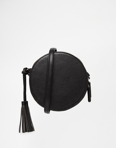 Круглая сумка через плечо с кисточкой ASOS - Черный