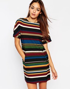 Цельнокройное платье в разноцветную полоску ASOS - Принт
