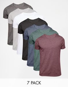 Комплект из 7 футболок с круглым вырезом ASOS -