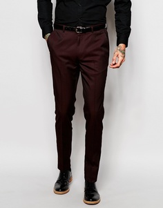 Узкие строгие брюки ASOS - Burgundy