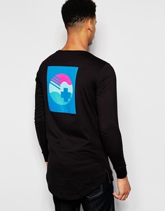 Лонгслив с принтом на спине Pink Dolphin - Черный