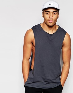 Майка с заниженными проймами и необработанными краями ASOS - Ebony