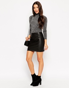Мини-юбка из искусственной кожи ASOS - Черный