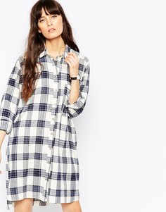 Платье-рубашка в клетку ASOS - Синий в клетку